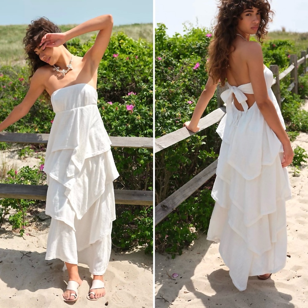NWT Free People Seraina Maxi Dress in White - Picture 1 of 5